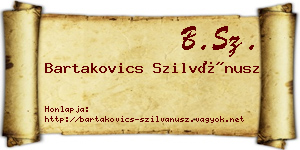 Bartakovics Szilvánusz névjegykártya